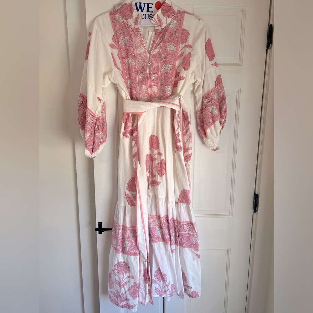 Sue Sartor Pink Floral Shirtdress Size M